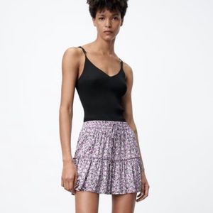 New Zara floral mini skort